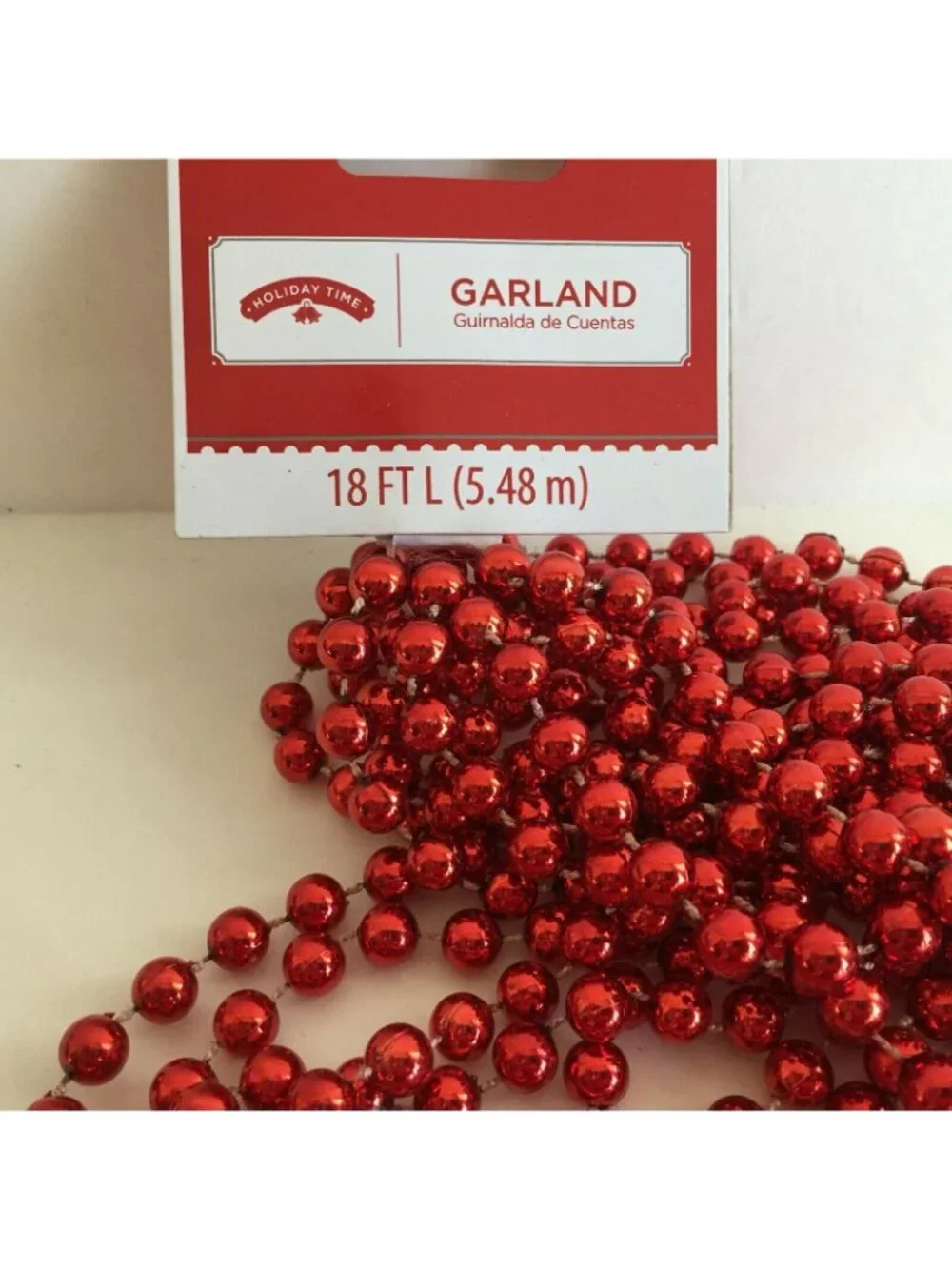 18' Red Beaded Beads Garland Christmas Tree Wedding Decor Craft